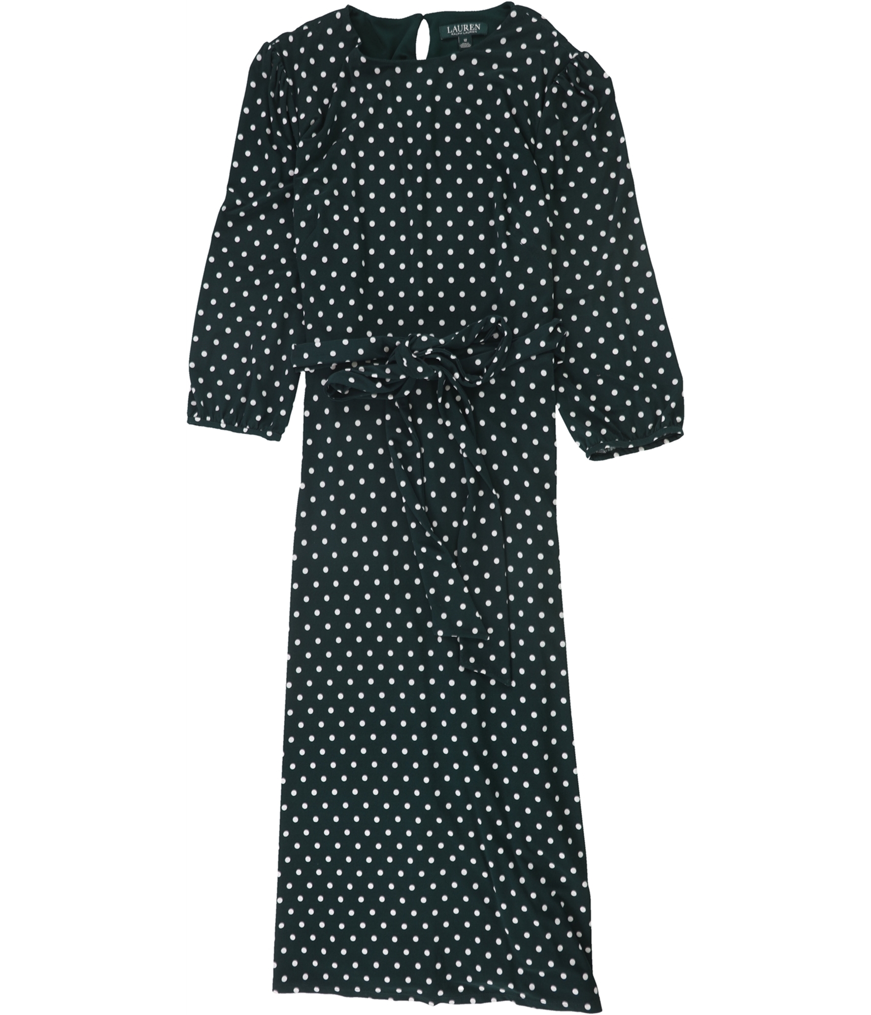 ralph lauren green polka dot dress