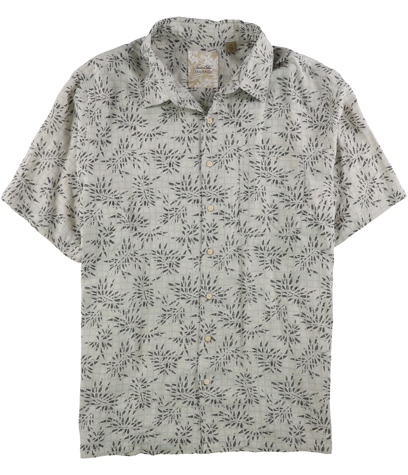 Tasso Elba Mens Leaf Print SS Button Up Shirt | Mens Apparel | Free ...