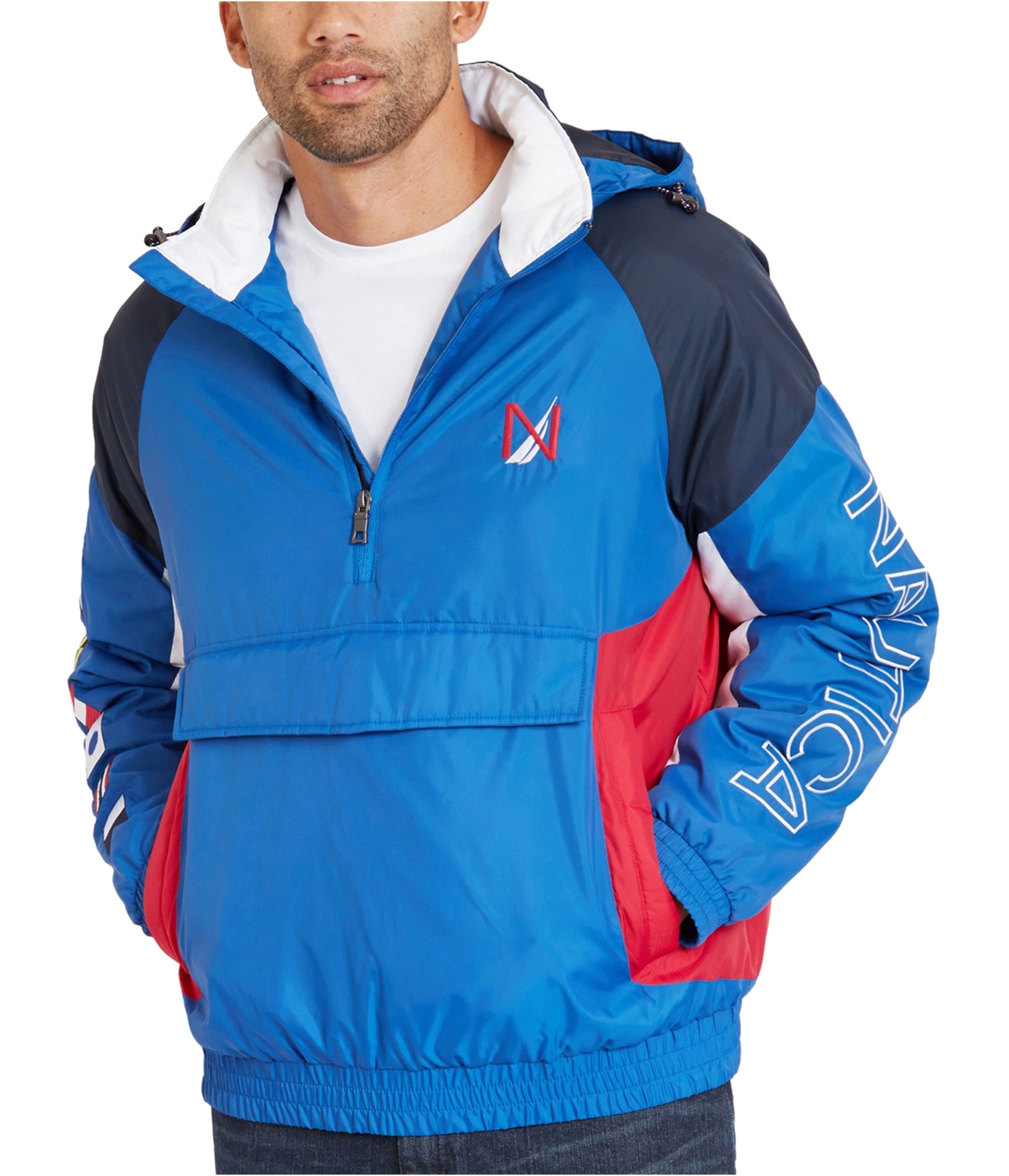 nautica men's hooded puffer jacket