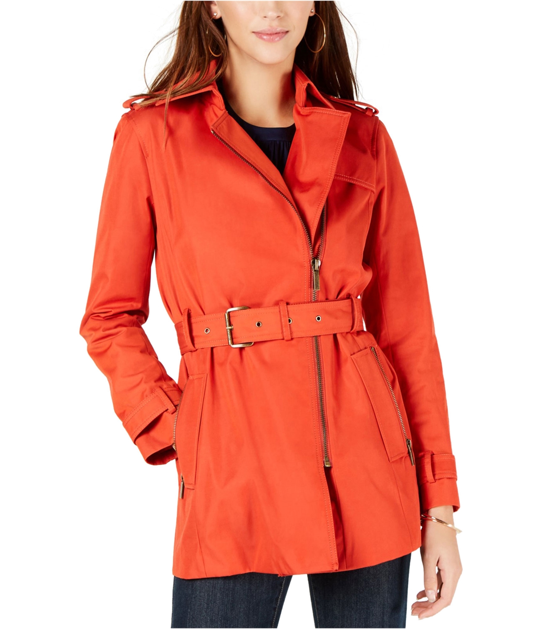 michael kors orange trench coat