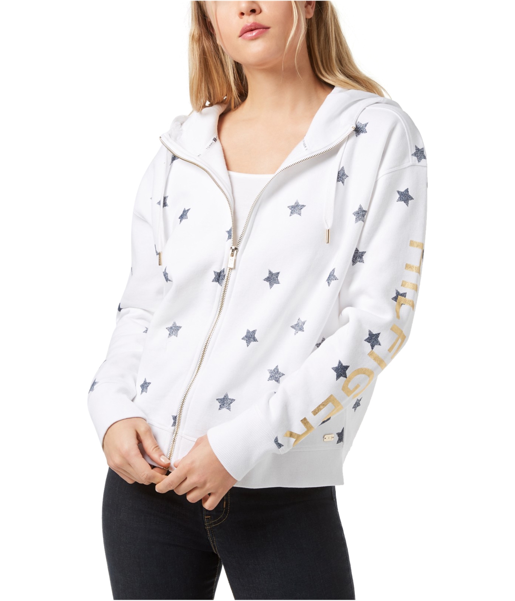 sweatshirt with stars on sleeves