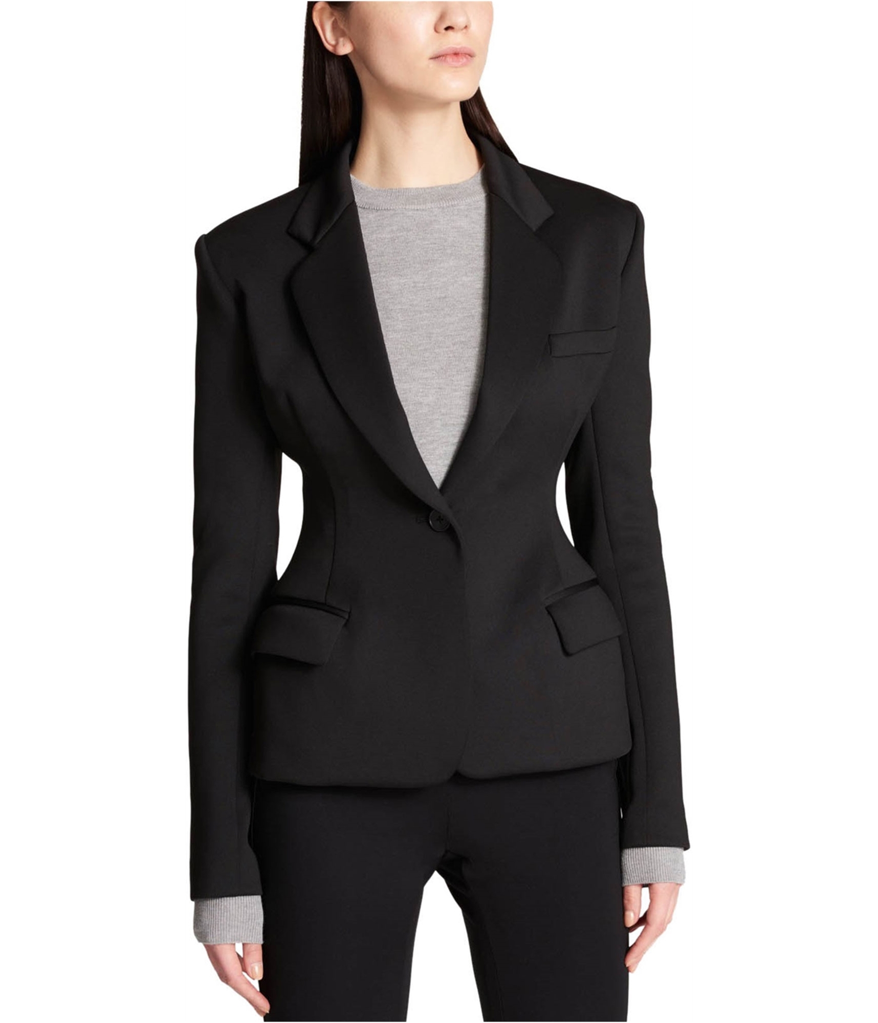 DKNY Womens Exaggerated-Fit One Button Blazer Jacket | Womens Apparel ...