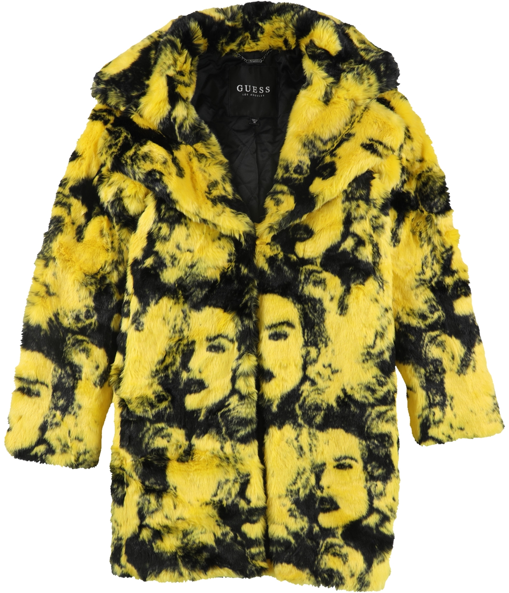 guess coat yellow