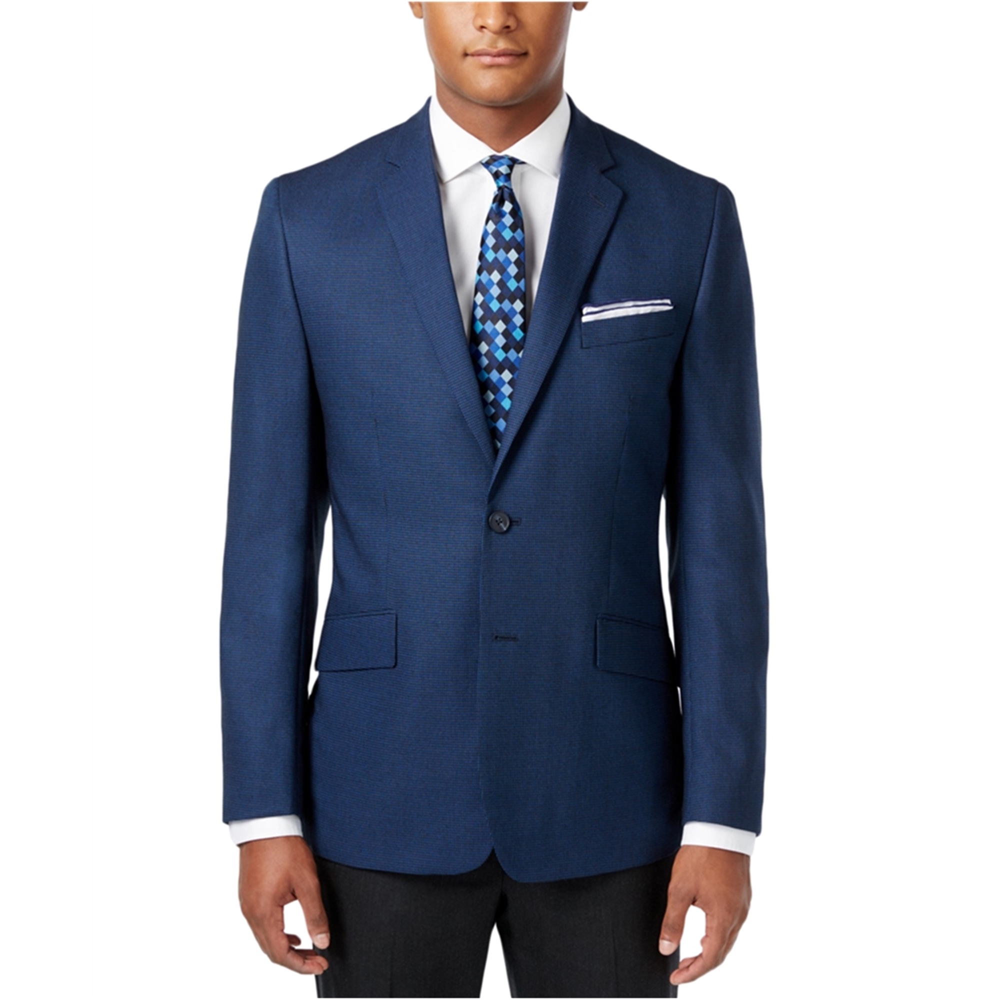 Kenneth Cole Mens Houndstooth Two Button Blazer Jacket | Mens Apparel ...