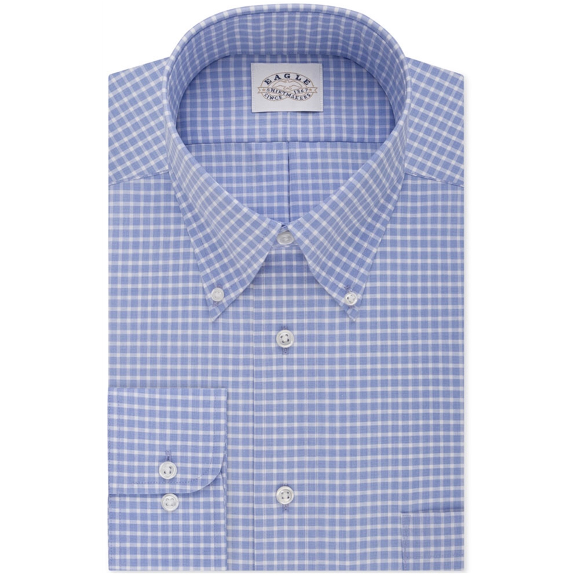 Eagle Mens Classic Fit Non-Iron Check Button Up Dress Shirt | Mens ...