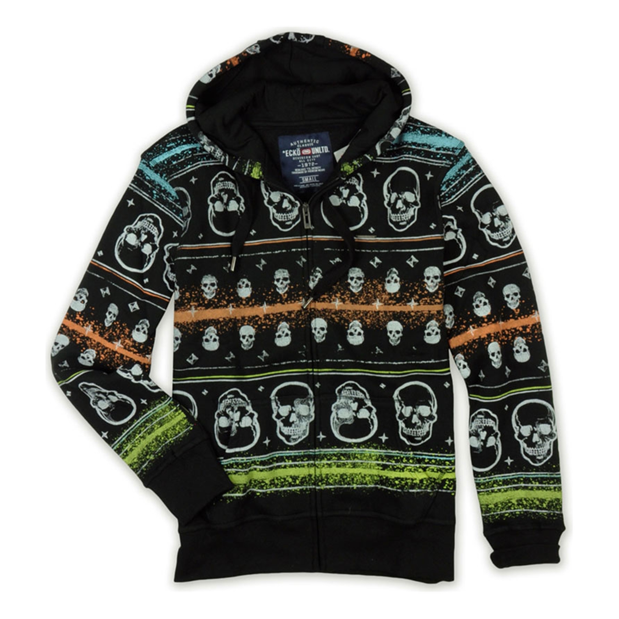 Ecko Unltd. Mens Neon Group Skull Print Hoodie Sweatshirt | Mens ...