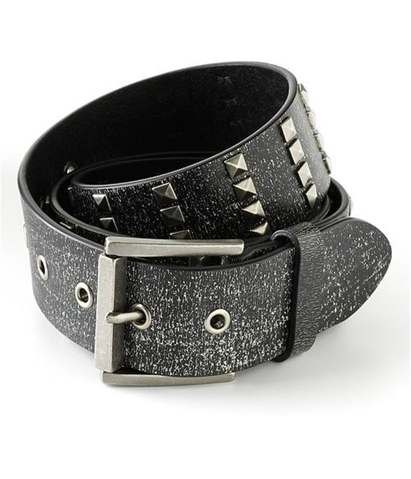 Ecko Unltd. Mens Studded Cracked Leather Belt, Black, Small 85405343990 ...