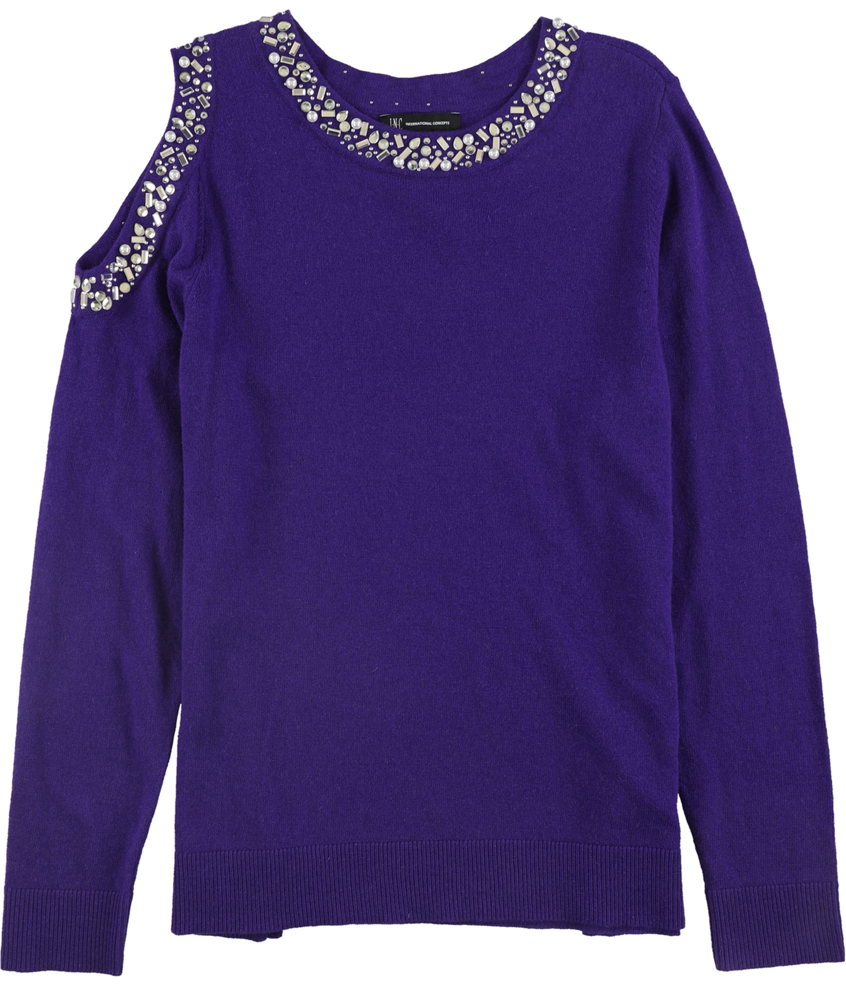 I.n.c. International Concepts Women's Chenille Ribbed Cutout Sweater,  Created for Macy's
