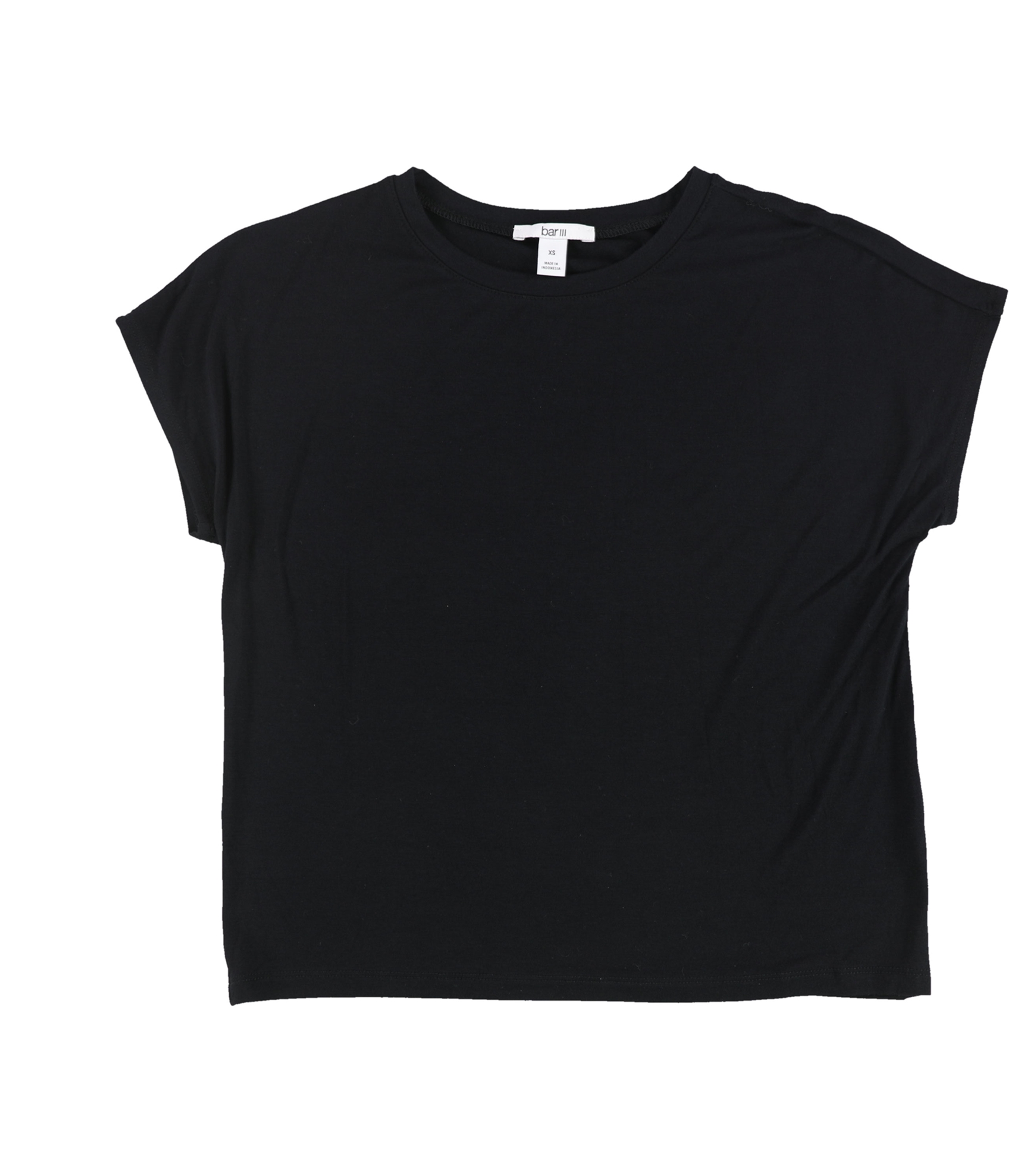 Bar Iii Womens Solid Crop Basic T-Shirt