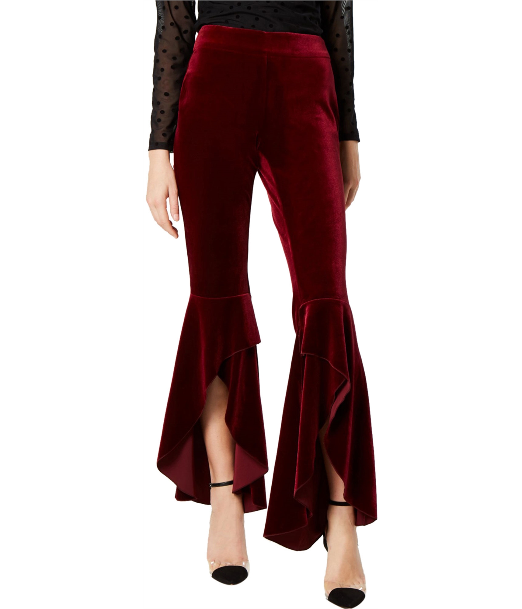 Inc Womens Red Velvet Wide Leg Pull on Pants 10 BHFO 0000 for sale ...