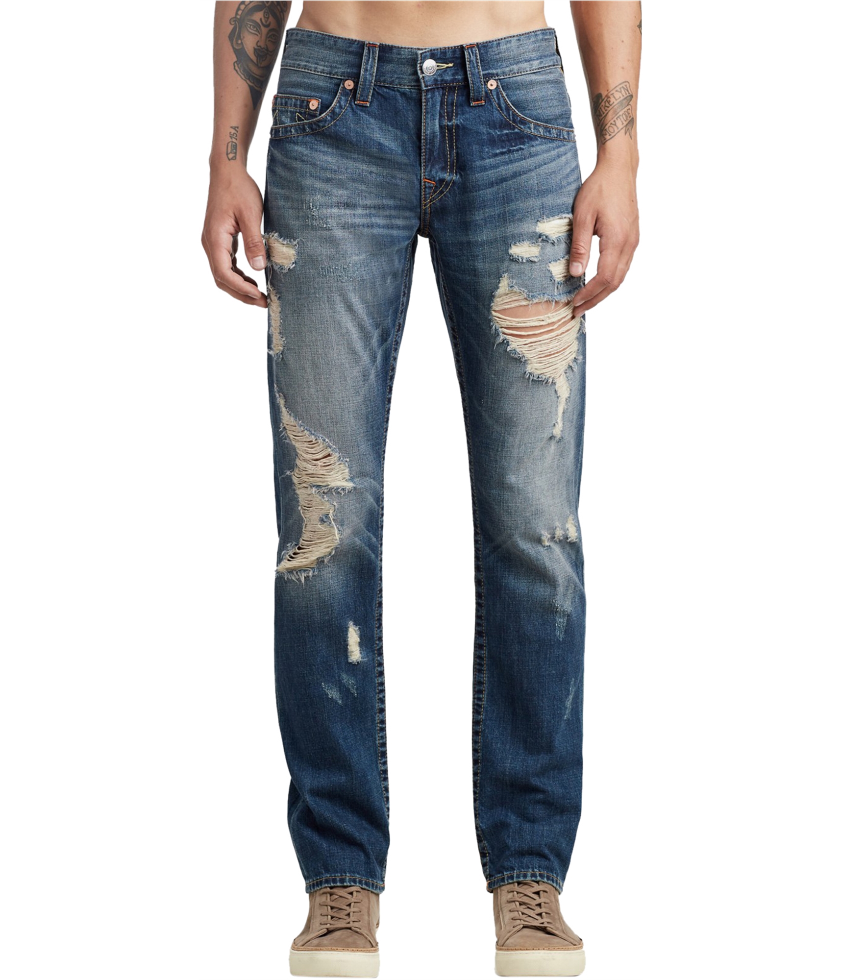 true religion black ripped jeans