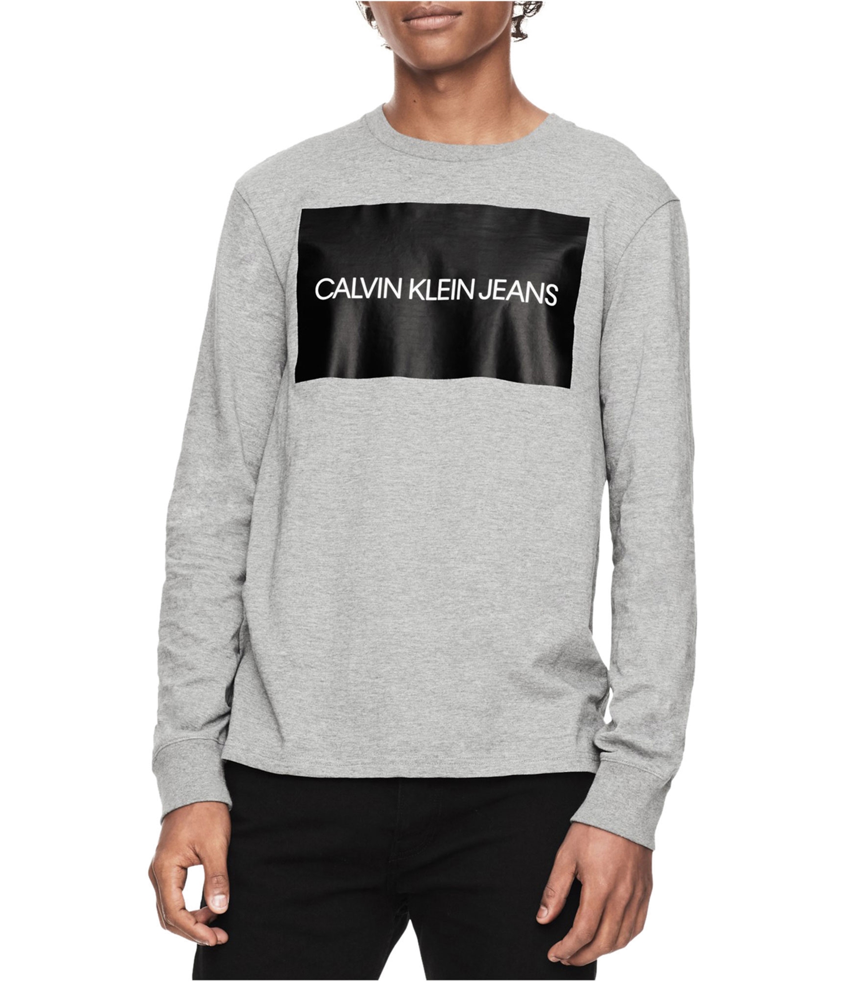 Calvin Klein Mens Boxed Logo Graphic T-Shirt, Grey, Large | eBay