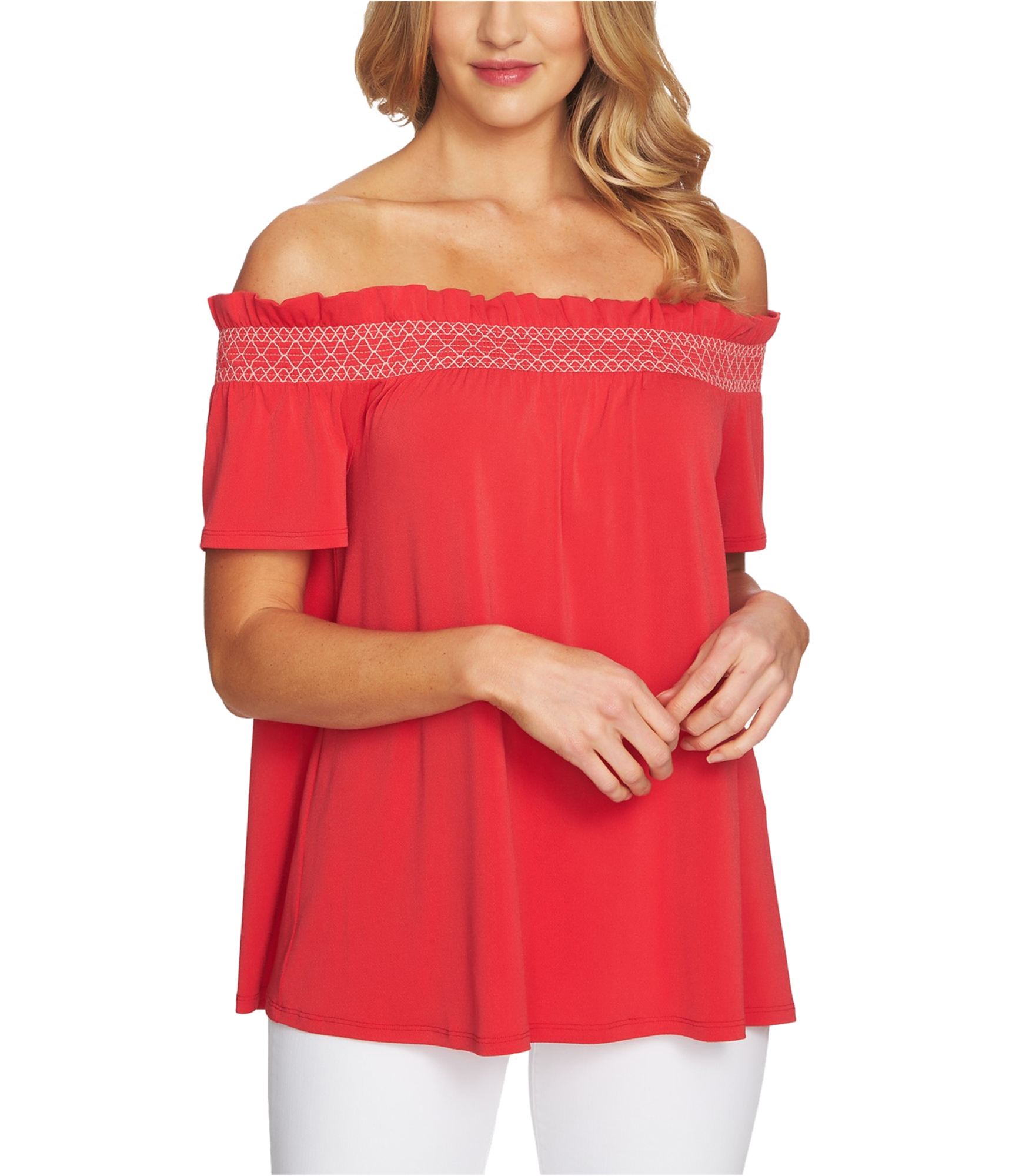 Cece smocked off the shoulder blouse new arrivals