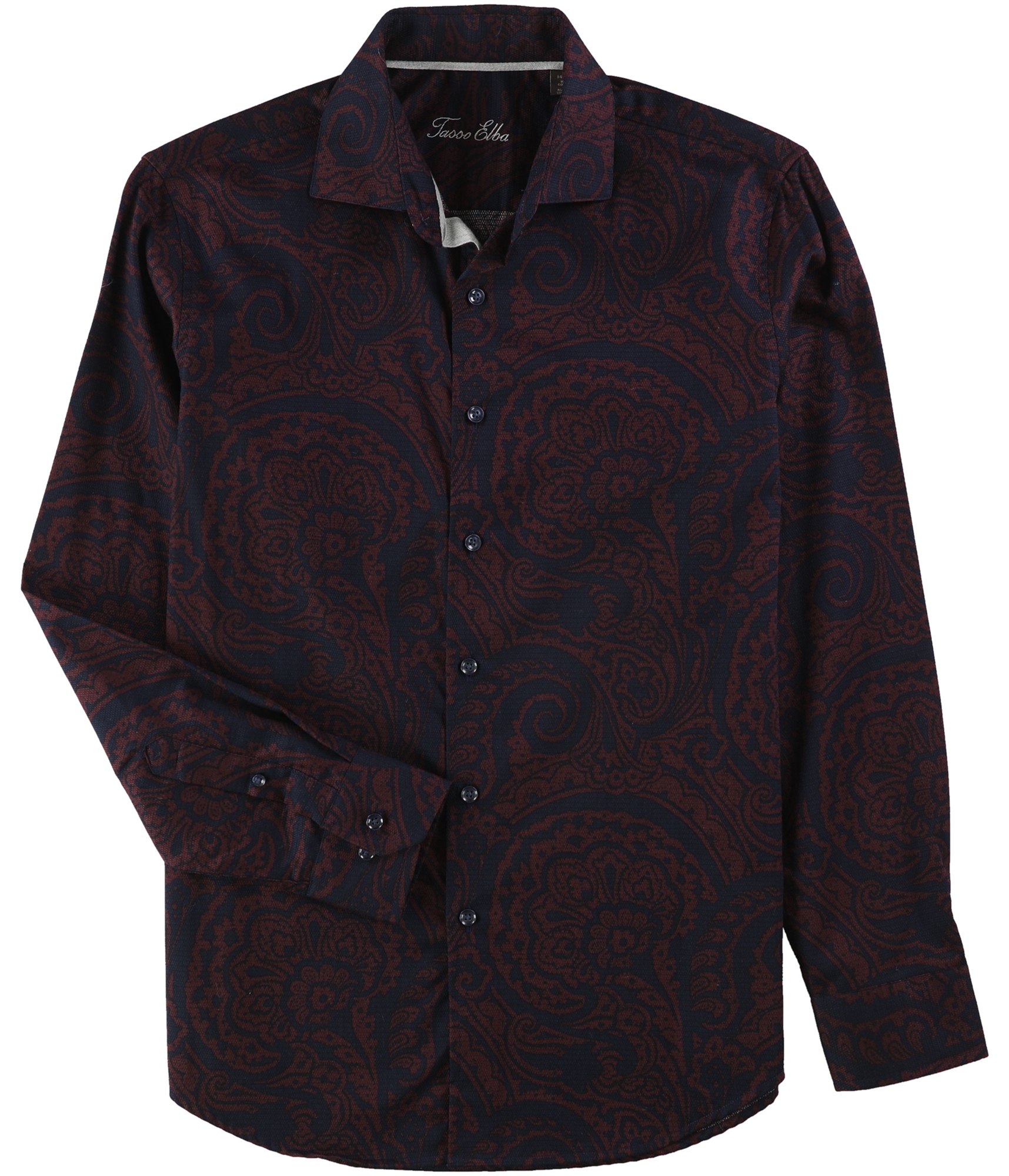 Tasso Elba Mens Paisley Button Up Shirt, Red, Small | eBay