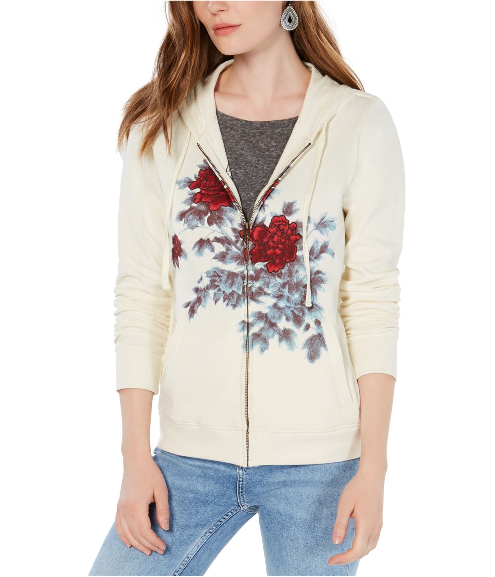 lucky brand floral hoodie