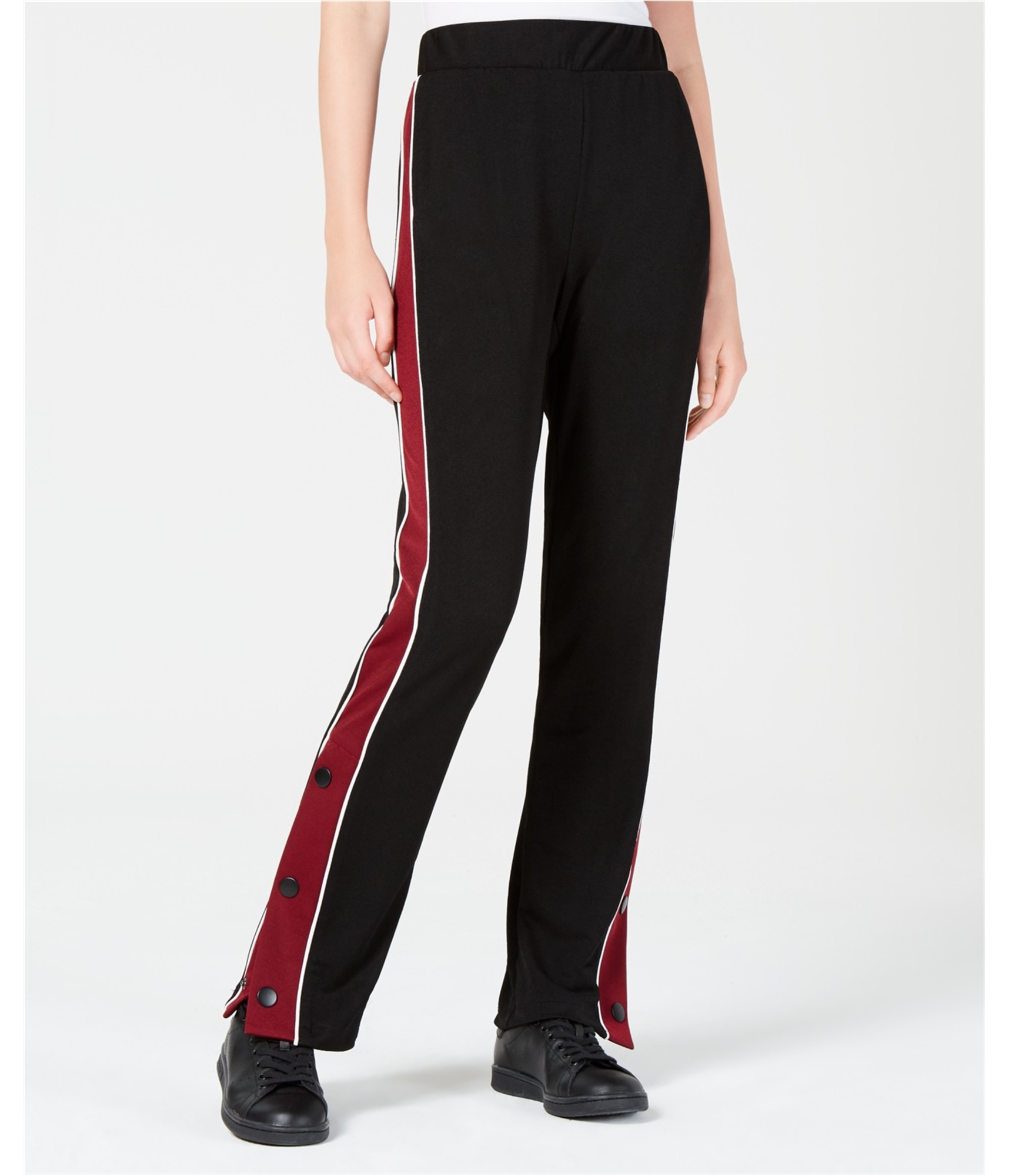 track pants with side snaps