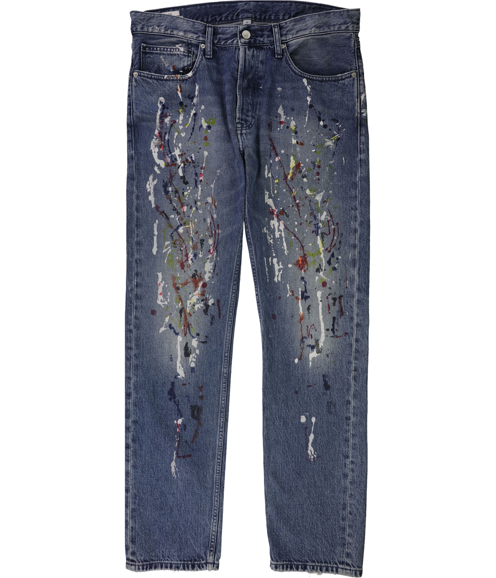 paint splatter slim fit jeans