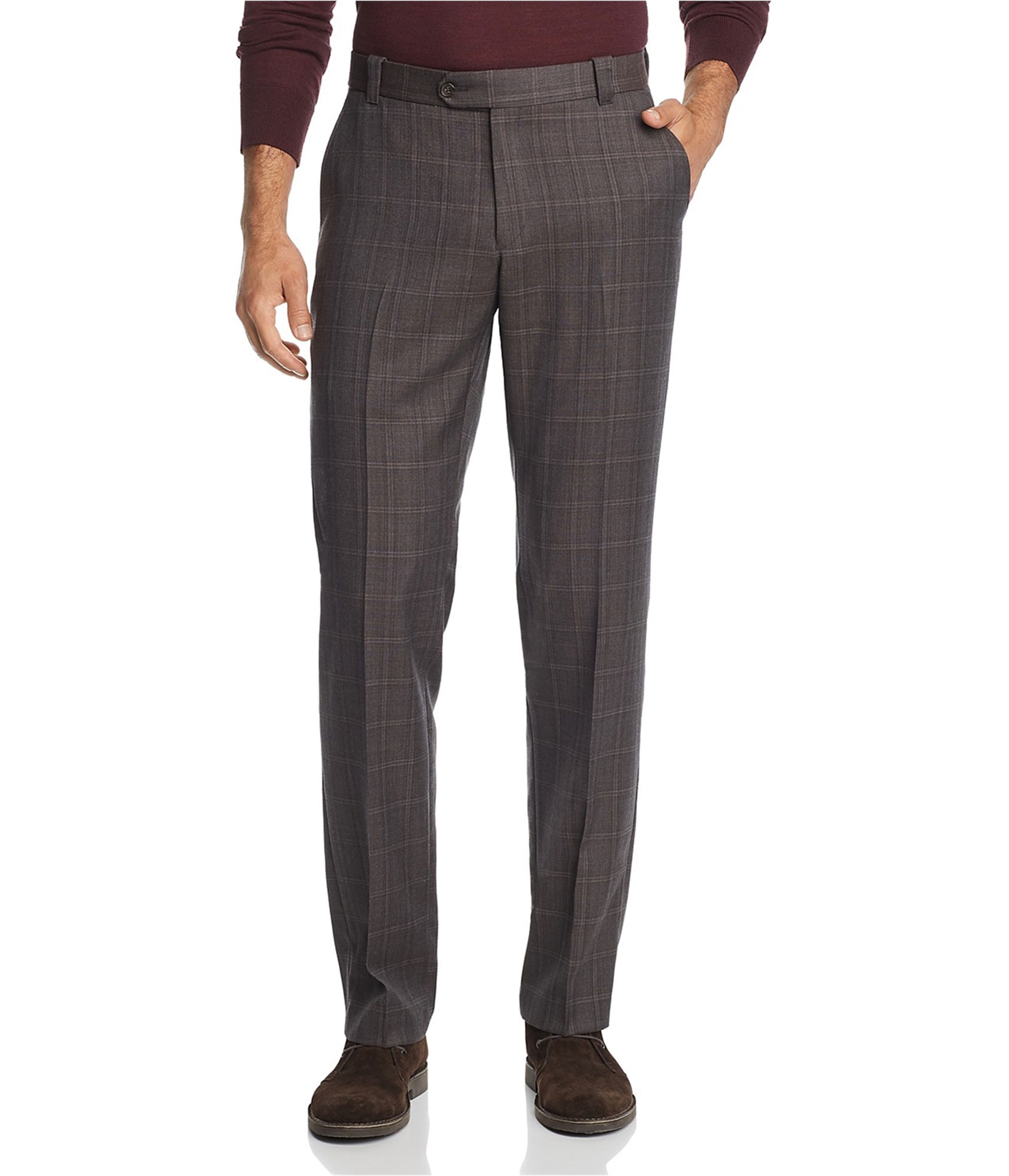 grey wool slacks