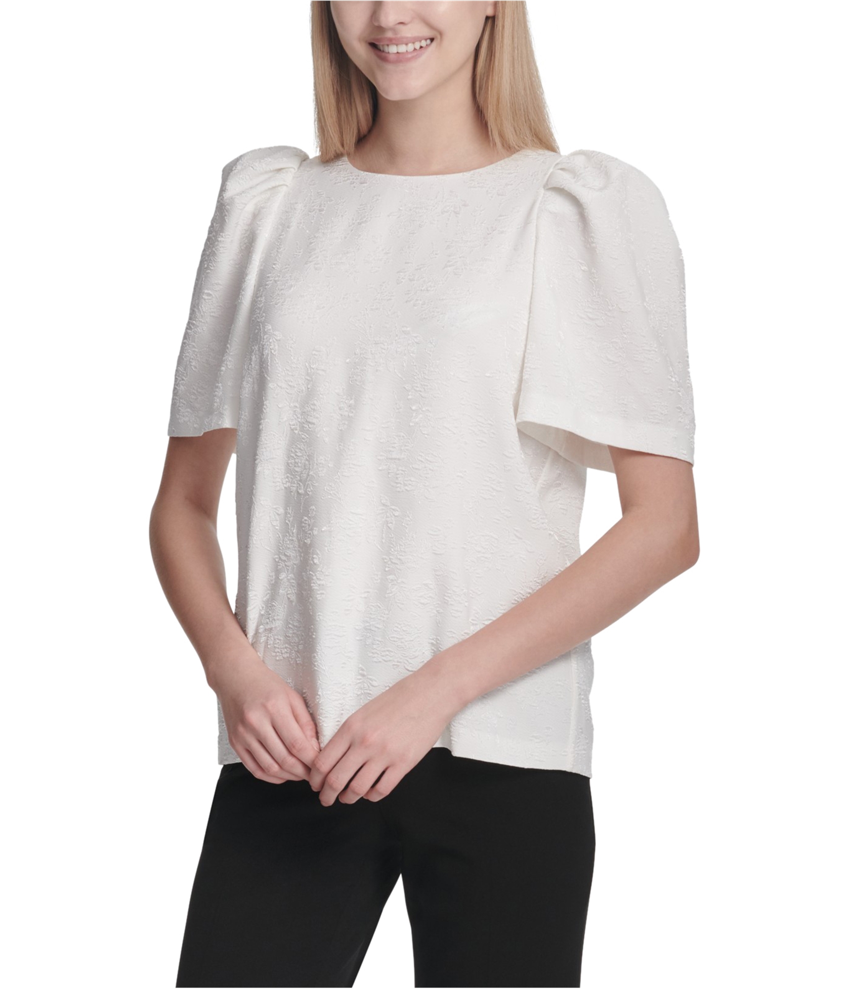 calvin klein puff sleeve top