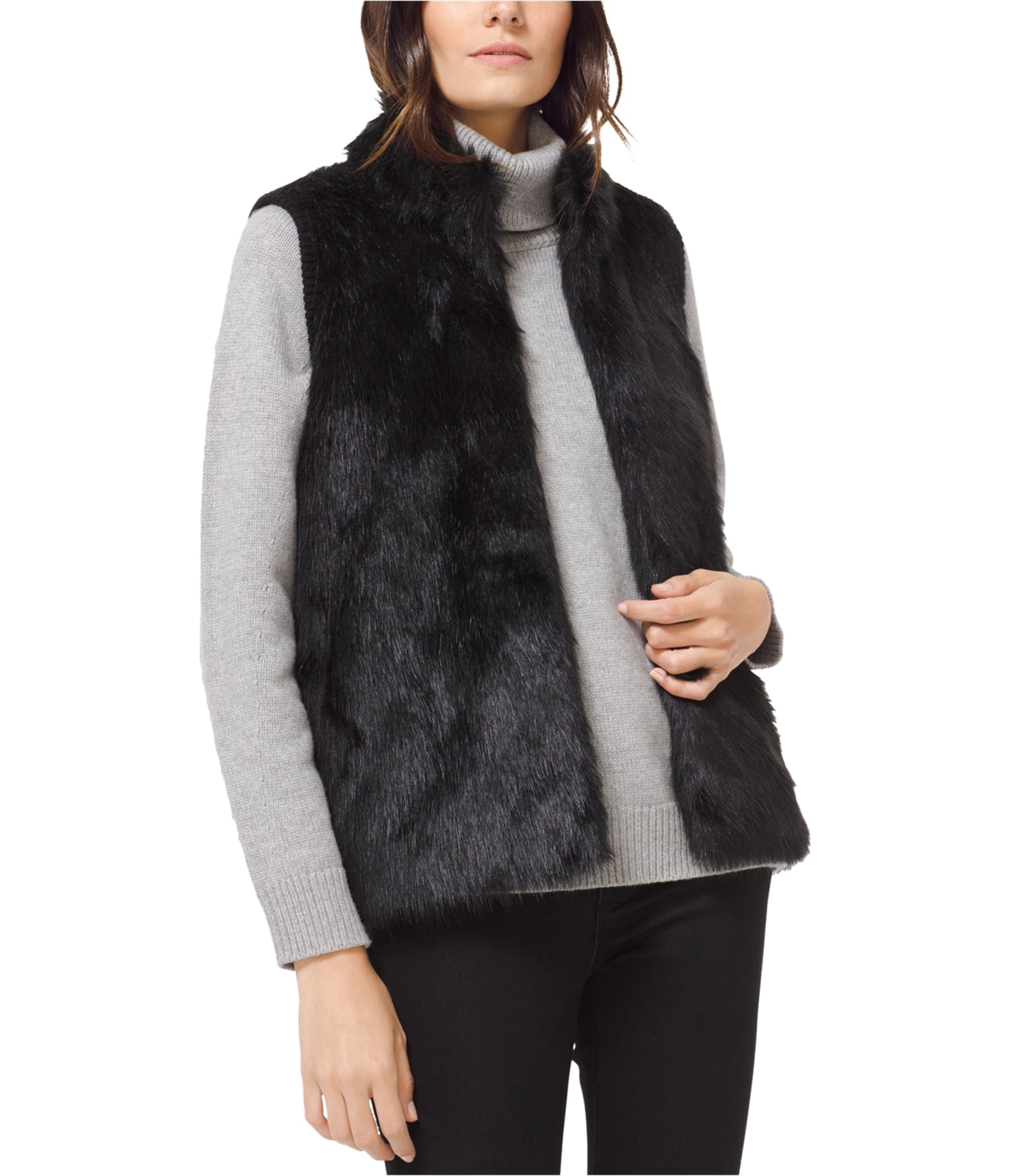 michael kors vest with fur