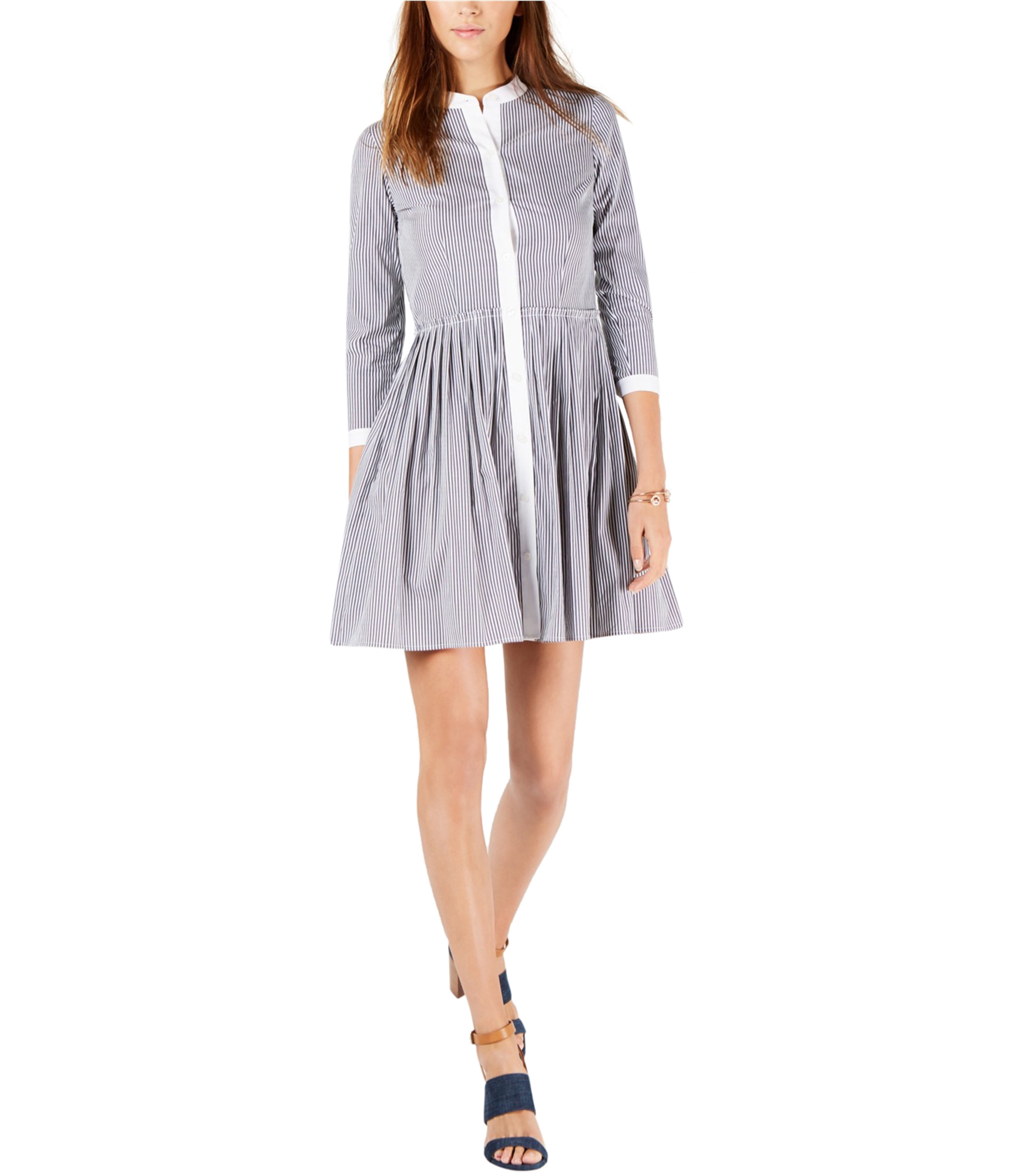 michael kors shirt dress white