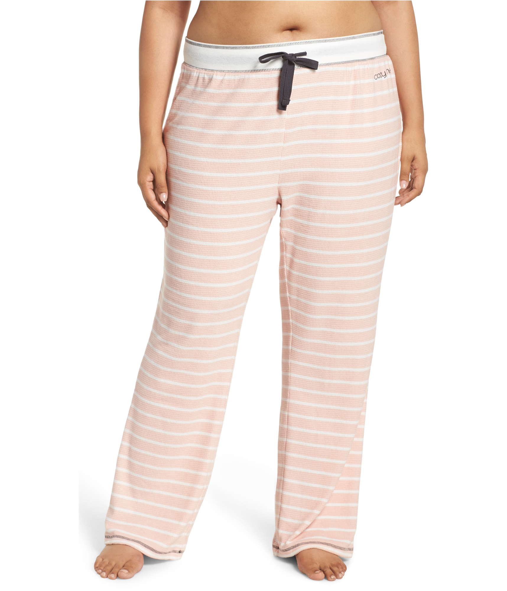 P.J. Salvage Womens 2-Tone Thermal Pajama Jogger Pants, Pink, X-Large 