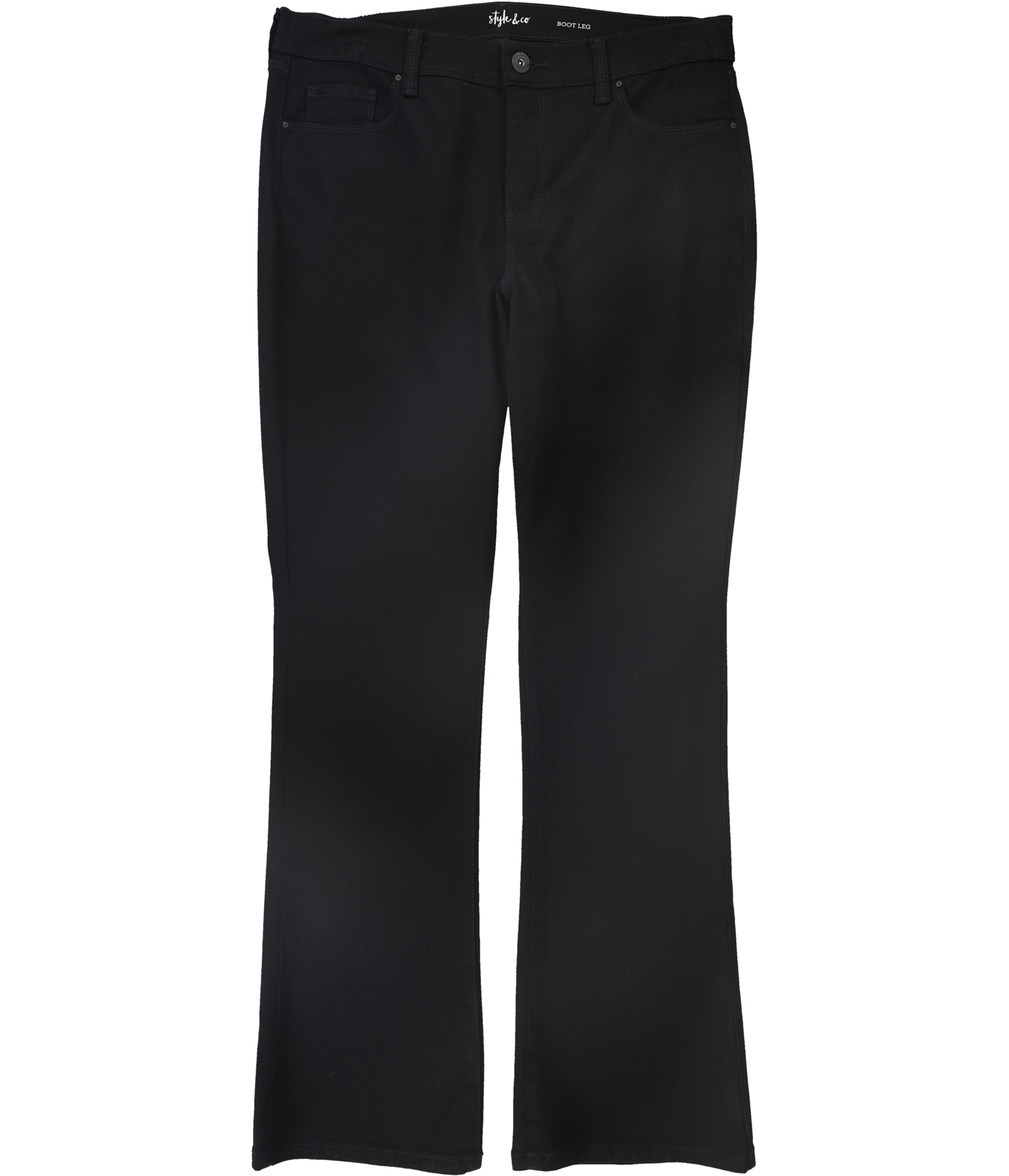 Style & Co. Womens Boot Leg Casual Trouser Pants, Black, 12 | eBay